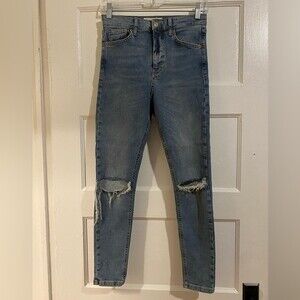 Top Shelf Jaime Light Wash Denim Ripped Knee Skinny Jeans
